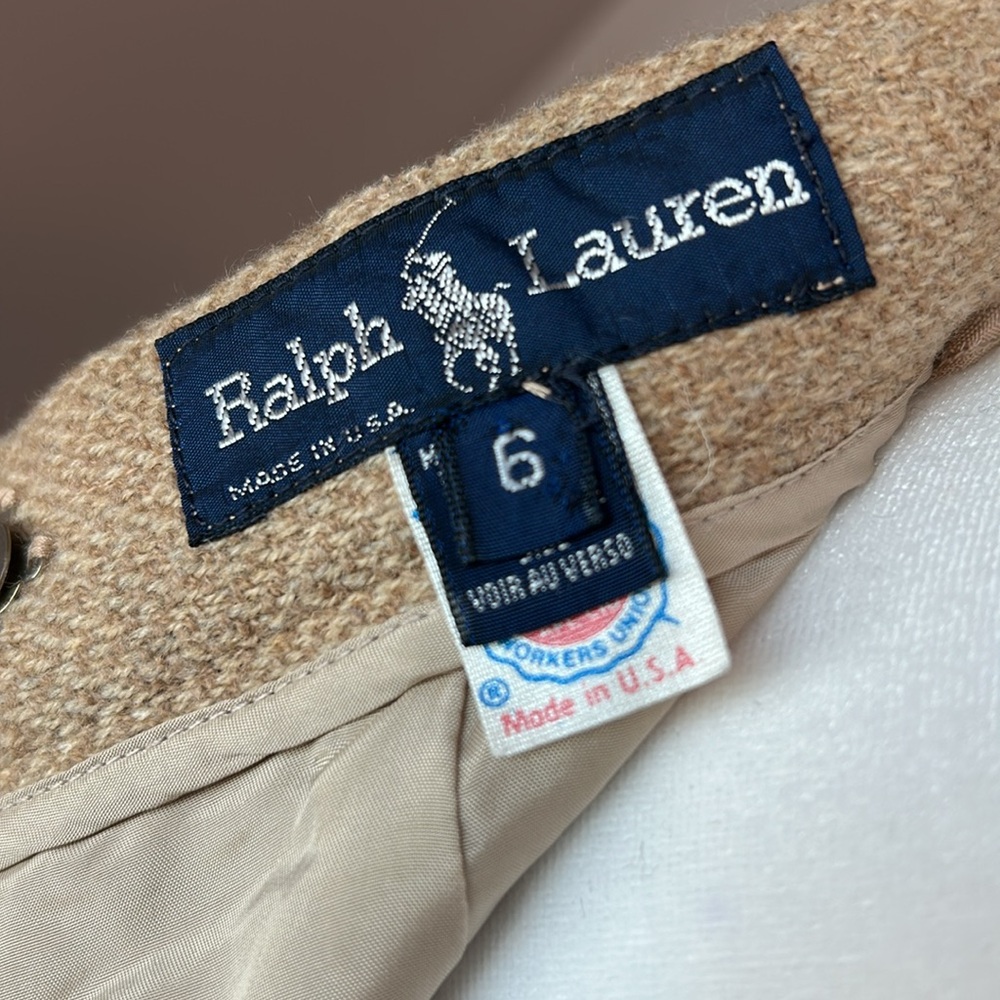 Vintage Ralph Lauren Blue Label 100% Wool Skirt (ILGWU) Made In USA Tag Size 6 - Picture 9 of 13